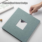 HoneyTolly Large Photo Album Self Adhesive, DIY Scrapbook Album for 3x5 4x6 8x10 Pictures, 60 Pages Linen Cover Memory Book, Ideal Gift for Family Wedding Baby Christmas Anniversary(Green) - Image 2