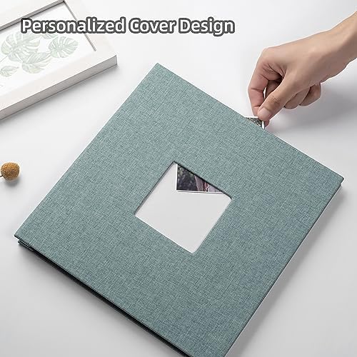 HoneyTolly Large Photo Album Self Adhesive, DIY Scrapbook Album for 3x5 4x6 8x10 Pictures, 60 Pages Linen Cover Memory Book, Ideal Gift for Family Wedding Baby Christmas Anniversary(Green) - Image 2