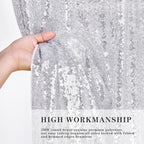 Silver Sequin Backdrop Sequin Wedding Photo Curtains 10ft x 10ft - Image 7