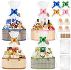 Dreamtop 4 Set Baskets for Gifts Empty, Woven Bamboo Gift Basket Empty Large with Handles, Sturdy Gift Basket Kit Empty to Fill for Christmas Birthday Baby Shower Wedding Gift (Colorful) by Dreamtop