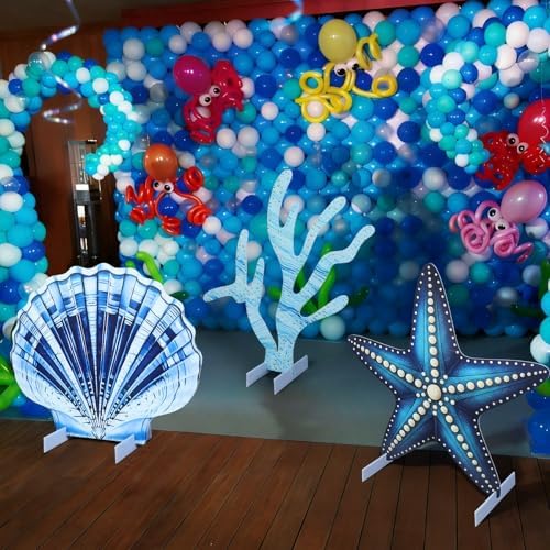 Weysat 3 Pcs Large Sea Party Stand Ocean Under The Sea Party Decoration Set by Weysat