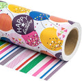 WRAPAHOLIC 30 Inch Jumbo Reversible Birthday Wrapping Paper - 30 Inch x 100 Feet Jumbo Roll - Colorful Balloon with Confetti Design for Birthday, Baby Shower by WRAPAHOLIC