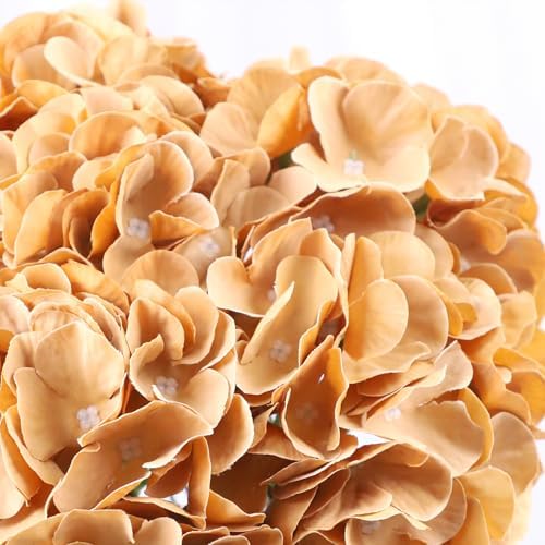 AVIVIHO 65pcs Fake Flowers Brown Hydrangea Artificial Flowers Bulk (Not Squished, No Steaming Need) Silk Flowers with Stems for Wedding Decor,Home,Baby Shower,Table Centerpieces Decoration - Image 6
