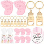 Vesici 25 Sets Baby Shower Favors for Guests Mini Handmade Footprint Scented Soap with Bottle Openers Keychains and Thank You Cards for Shower Gender Reveal Party Favors (It's A Girl) by Vesici