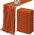 YMHPRIDE 12 Pack Cheesecloth Table Runner 35x120in Terracotta Table Runner by YMHPRIDE
