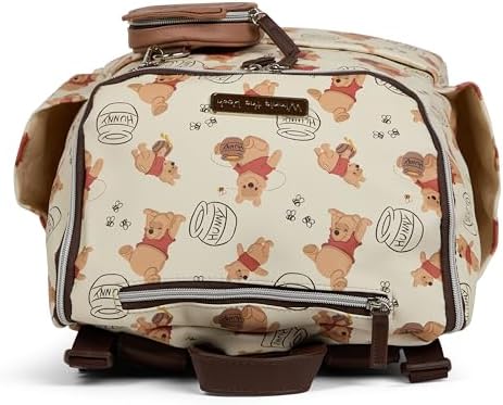 Disney Diaper Bag Backpack with Changing Pad Winnie the Pooh – 16” Nylon Baby Bag for Parents, Insulated Bottle Holders, Multiple Storage Pockets - Image 3