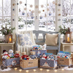 CHENGU 6 Pack Winter Storage Bin Collapsible Winter Christmas Basket - Image 4