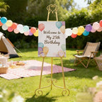 Gold Easel Stand for Sign,Heavy Duty Metal Adjustable Display Easel with Storage Bag,Perfect for Showcasing Pictures, Artwork, Picture Frame Wedding Sign Etc - Image 2