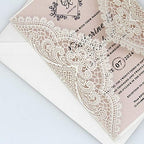 25-Pack White Lace Laser Cut Wedding Invitation with RSVP Cards, Blush Pink Shimmer Invitation Cards for Wedding/Sweet Sixteen/Bridal Shower/Birthday Party - Image 5