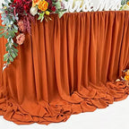 Pooling and Floating Chiffon Table Skirt with extra length, 6FT 9FT 14FT Sheer Tablecloth, Baby Shower, Birthdays Party, Main Cake Table Decoration, Wedding Table Skirt (Terracotta, 14FT) - Image 5