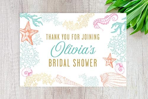 Andaz Press Custom Personalized Disposable Paper Placemats, 12 x 18 Inch, Set of 25, Thank You for Joining Bridal Shower Sea Inspired, Tableware, Dining, Tabletop, Table Setting for Bridal Shower - Image 2