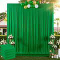 20 ft x 10ft Wrinkle Free Green Backdrop Curtain for Parties, 4 Panels 5x10ft Silky Polyester Green Backdrop Drapes Photo Back Drop Cloth for Wedding Birthday Baby Shower Photography Background by ENJOYYOURPARTY