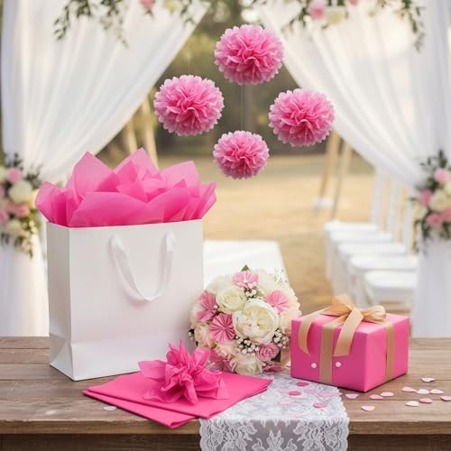 500 Sheets Hot Pink Tissue Paper 15 x 20 Inch for Breast Cancer Awareness - Image 5