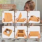 KPOSIYA 65PCS Bakery Boxes with Window 6x6x3 Inches 5 Style Cookie Boxes Small Pastry Boxes for Candy, Dessert, Pastry, Donuts, Birthday Party, Wedding(Brown) - Image 4