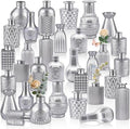 32 PCS Assorted Vintage Bud Vases, Colorful Glass Small Vases Bulk, for Centerpieces, Wedding Table Decor, Home Decorations & Gifts (Silver Srires) by Unknown