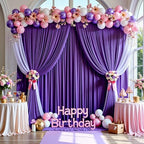 30ftx15ft Purple Backdrop Curtains for Parties, Wrinkle Free Polyester Purple Photo Backdrop Drapes 6 Panels 15 ft Long Back Drop Cloth for Wedding Birthday Photography Background Party - Image 5