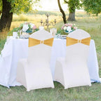 Spandex Gold Chair Sashes Bows 50 PCS Stretch Chair Cover Band - Image 6