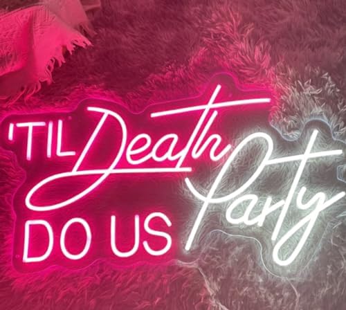 Til Death DO US Party Custom LED Neon Sign Night Light Home Bedroom Wall Decor Personalized Gift Wedding Engagement Party Bar Decoration Size:20inch - Image 3