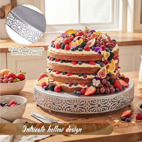 Wenqik 18 Inch Cake Stand Round Metal Cupcake - Image 3
