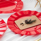 72 Pack Red Plastic Plates, 10" Disposable Wave Edge Dinner Plates - Image 5