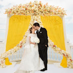 10 x 7 Feet Yellow Backdrop Curtain for Partie, Background Curtains for Photoshoot, Birthday, Wedding, Halloween, Thanksgiving, Christmas Day, New Year Party Decorations 5Ft x 7Ft, 2 Panels - Image 6
