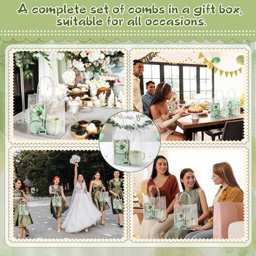 42Pcs Baby Shower Prizes for Game Winners, Baby Shower Guests Favor Set with Scrunchies Ceramic Mug Hair Claw Mirror Pen A6 Notebook Gift Bag for Wedding Bridal Showers Favor(Green) - Image 5