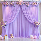 40ft x 12ft Lavender Backdrop Curtains Wrinkle Free Backdrop Curtain for Wedding Parties Lilac Fabric Backdrops Drapes Back Drop Cloth Bridal Shower Stage Curtains Wedding Decorations for Reception - Image 4