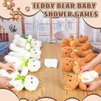 Seenelling 8 Sets Bear Diaper Changing Baby Shower Game Kit, Brown, White - Image 3