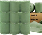 9 Rolls Sage Green Handmade Chiffon Ribbon, 1.5" x 63Yd Frayed Fringe Silk Ribbons for Wedding Invitations, Bridal Bouquets,Baby Show Gifts Wrapping, Decorations by Unknown