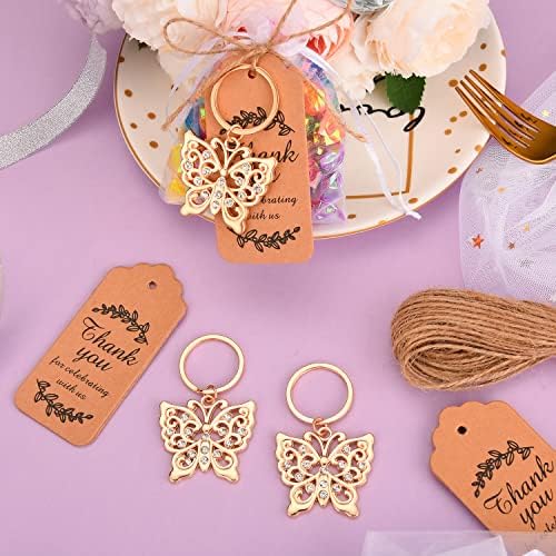 24Pcs Butterfly Keychain Party Favors Butterfly Design Key Chain for Bridal Shower Butterfly Shaped Keychains for Guests Wedding Favor Party Baby Shower Souvenir Supplies and Decorations - Image 5