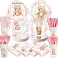 450 Pcs Tableware Set, Serve 50, Pink, Bear Baby Shower by Unknown