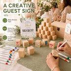 103 Pcs Baby Shower Games Sign Kit, Wooden Blocks to Decorate - Image 4