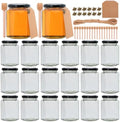 20 Pack 10 oz Honey Jars with Black Lids and Dippers by Woaiwo-q