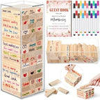 80 Wedding Guest Book Alternative tumbling tower Wooden Block, Floral by Beeveer