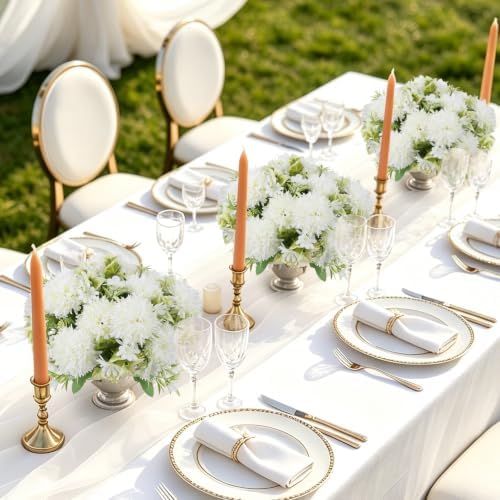 White Artificial Flowers 6 Bundles Silk Floral with Stems - Image 4