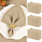Showgeous 30 Pack Caramel Cloth Napkins with Fringe, 16x16 inch 100% Cotton by Showgeous