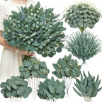 Serwalin 180 Pcs 7 Kinds Mixed Artificial Eucalyptus Stems Faux Greenery by Serwalin