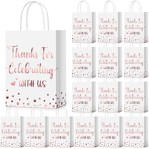 Ctosree 50 Pcs Bridal Shower Welcome Bags Bulk, White, Rose Gold by Ctosree