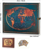 Adventure Book Scrapbook Travel Diary Photo Book with Embossed Letter Cover - Large DIY Handmade Memory Photo Album for Anniversary, Wedding, Baby Shower, Graduation (Blue) - Image 2