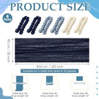 6 Pcs Navy Blue and Dusty Blue Cheesecloth Table Runner 118" - Image 2