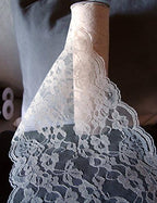 AK TRADING CO. 14" x 10 Yards Ivory Crochet Floral Lace Ribbon – Extra-Wide Vintage Trim for Crafts, Home Decor & Floral Design - Image 2