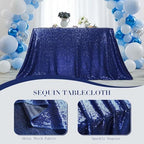 Poise3EHome Navy Blue Sequin Tablecloth 60×120 Inch Rectangle Sparkly Fabric Table Cover Overlay for Birthday Wedding Party Christmas Holiday Baby Shower Decoration - Image 6