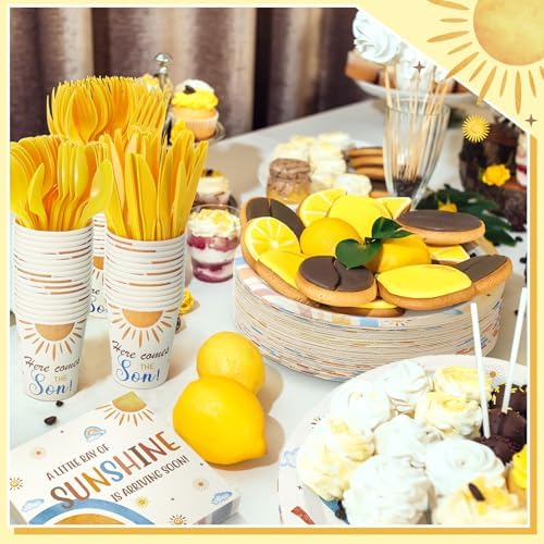 Dandat 350 Pcs Baby Shower Set, Son, Yellow - Image 5