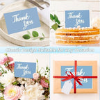600 Pcs Blue Thank You Cards Bulk with White Envelopes and Stickers 4x6 Inch Blank Thank You Notes Box Set Minimalistic Design for Business Wedding Baby Shower Graduation Bridal Shower Funeral - Image 4