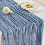Fanami 6 Pack Cheesecloth Table Runner -10FT Dusty Blue Boho Gauze Cheese Cloth Table Runner 120 Inches Long Rustic Sheer Fabric Centerpieces for Wedding Birthday Party Bridal Baby Shower Decorations by Fanami