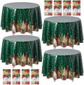 Ganeen 12 Pcs Christmas Tree Tablecloth Round Plastic 84 Inch Disposable by Ganeen