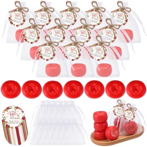 Batiyeer 25 Pcs Apple of Our Eye Theme Baby Shower Soap Thanks Card Bag by Batiyeer