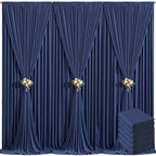 6 Panels Navy Blue Backdrop Curtain for Parties Wedding Wrinkle Free 30ft x 10ft Backdrop Drapes Panels for Baby Shower Gender Reveal Birthday Photo Photography Polyester Fabric Background Decoration by Suppromo