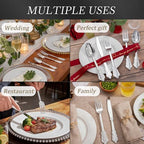 WDF 360 Pieces Silver Plastic Silverware- Disposable Flatware - Heavyweight Plastic Cutlery- Includes 120 Forks, 120 Spoons, 120 Knives for Christmas - Image 5
