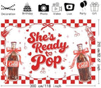 MEHOFOND 10x7ft She's Ready to Pop Baby Shower Banner Backdrop Red Coquette Shes Ready to Pop Baby Shower Decorations Gender Reveal Cake Smash Photo Booth Props - Image 3